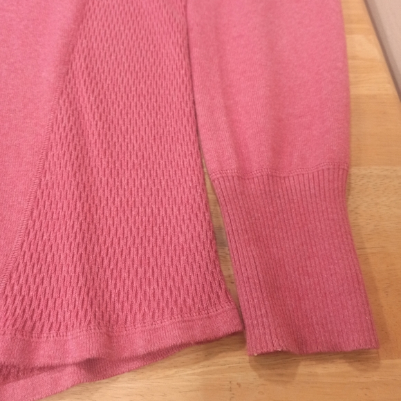 .Eddie Bauer Sweater Mens L Soft Red Quarter Zip Cable Knit Pullover Preppy - Picture 3 of 16